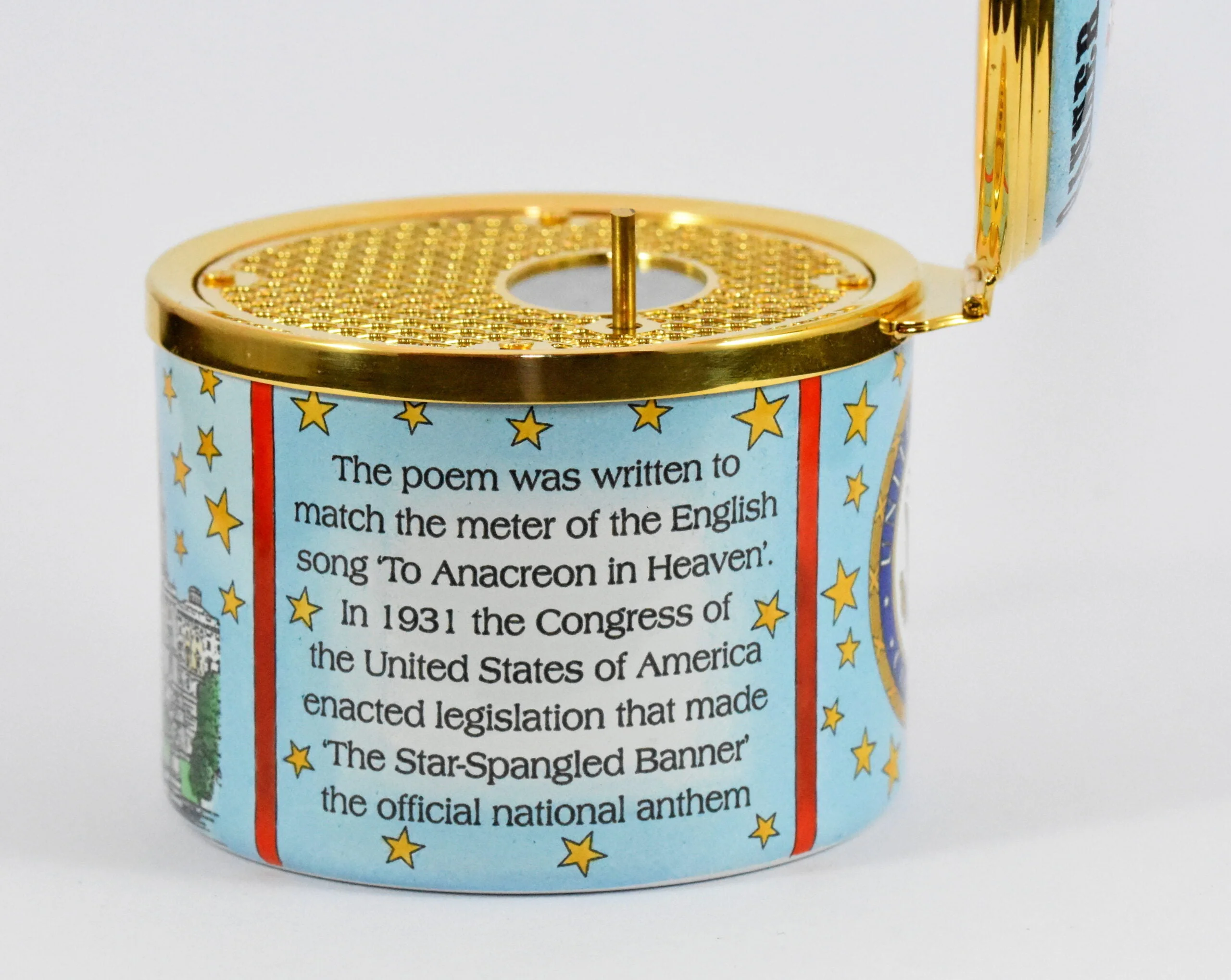 Halcyon Days Star Spangled Banner Musical Enamel Box - Image 2