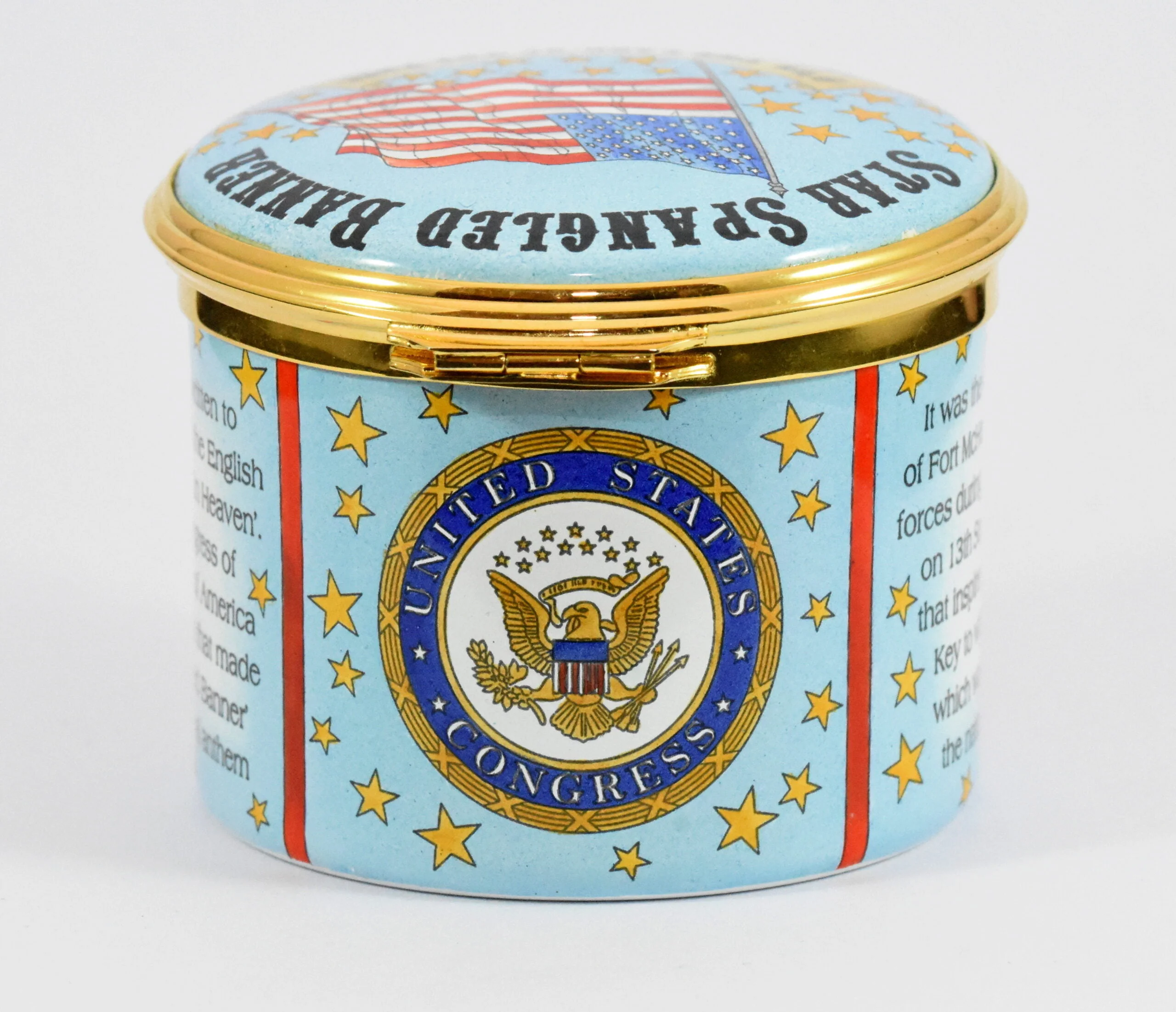 Halcyon Days Star Spangled Banner Musical Enamel Box - Image 3