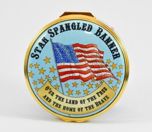 Halcyon Days Star Spangled Banner Musical Enamel Box