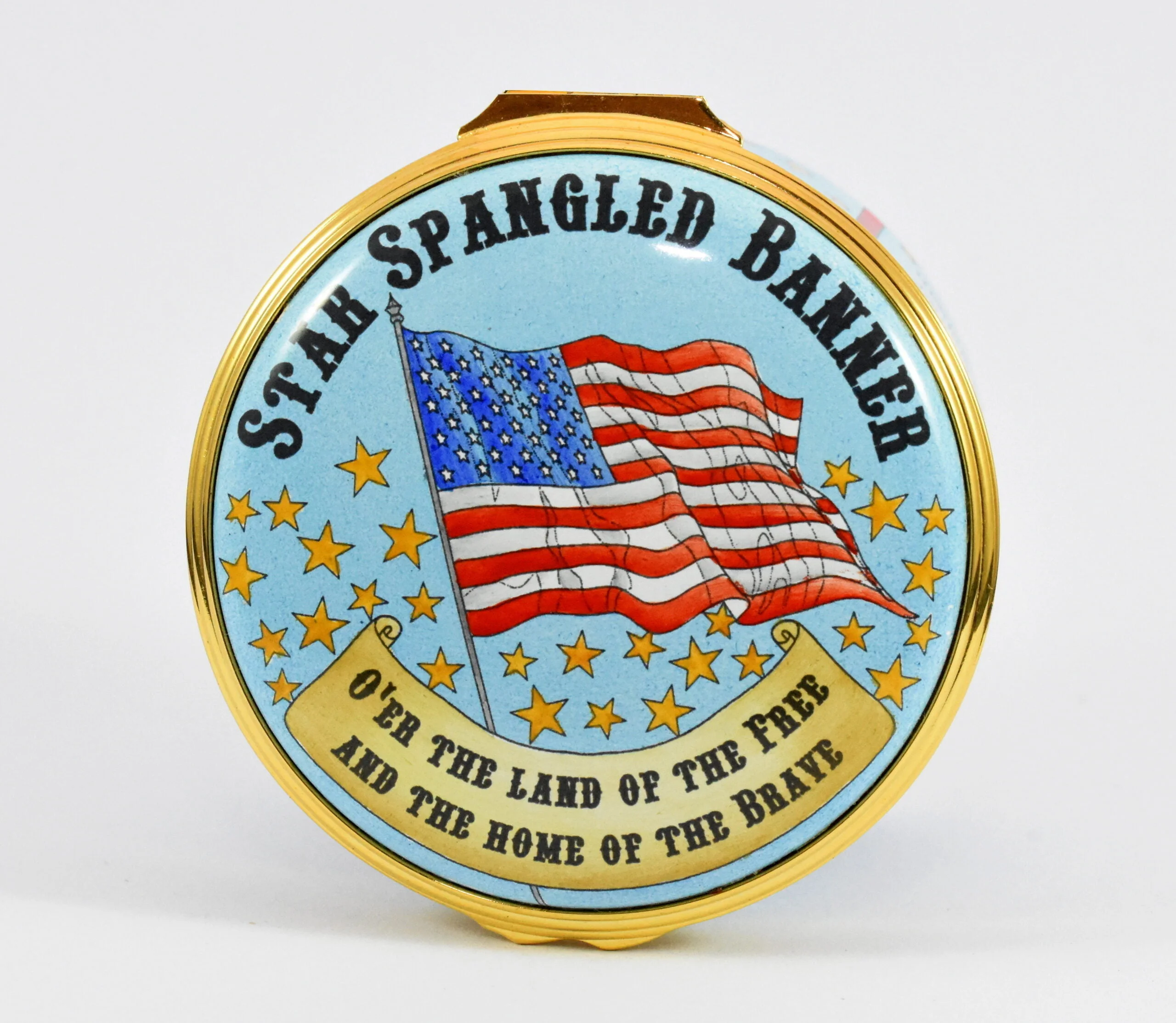 Halcyon Days Star Spangled Banner Musical Enamel Box