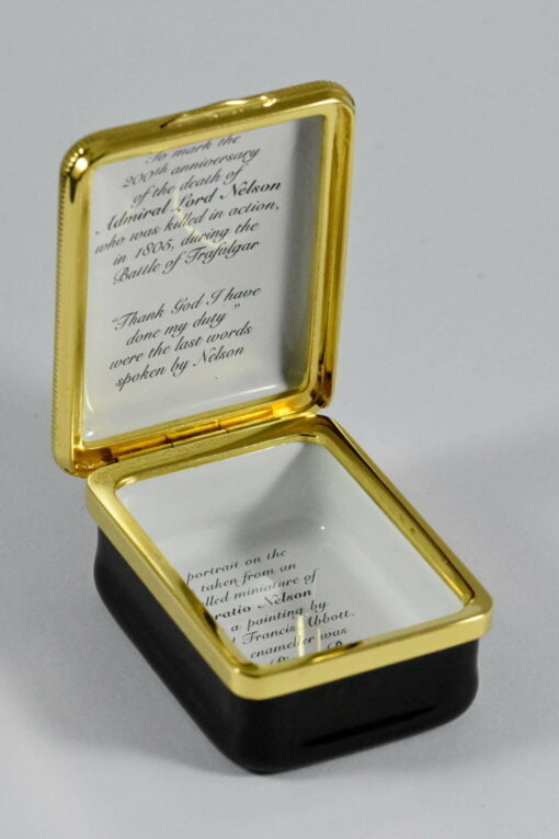 Halcyon Days Vice Admiral Lord Nelson Portrait Enamel Box - Image 3
