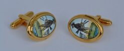 Halcyon Days Angler Going Fishing Enamel Cufflinks