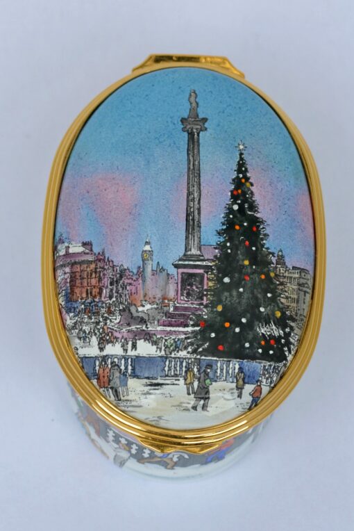 Halcyon Days Christmas in Trafalgar Square Enamel Box