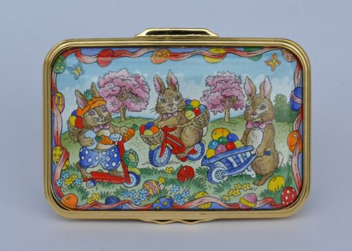 Easter Bunnies Enamel Box from Halcyon Days