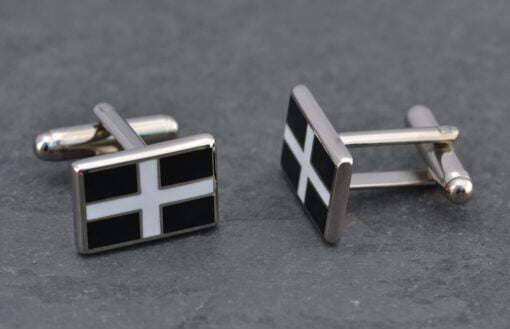 Cornish St Piran Flag Enamel Cufflinks