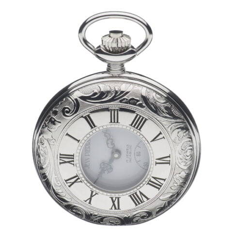 Chrome Plated Mechanical Half Hunter Pocket Watch by Jean Pierre - Image 3