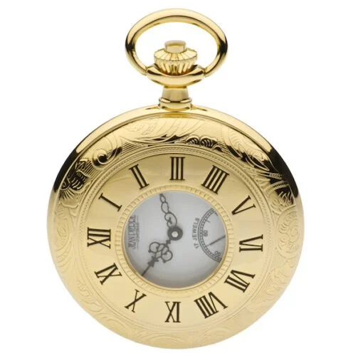 Gold Plated Mechanical Half Hunter Pocket Watch by Jean Pierre - Image 4
