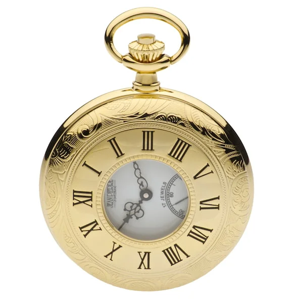 Gold Plated Mechanical Half Hunter Pocket Watch by Jean Pierre - Image 4