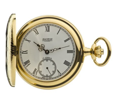 Gold Plated Mechanical Half Hunter Pocket Watch by Jean Pierre