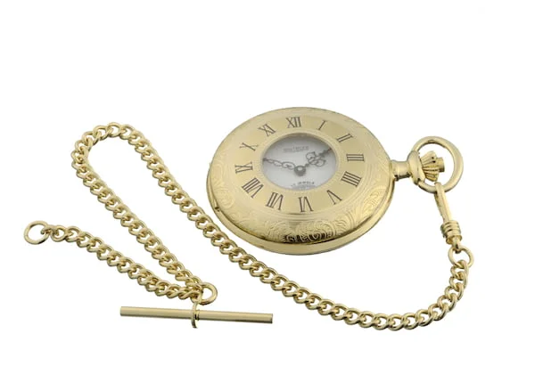 Gold Plated Mechanical Half Hunter Pocket Watch by Jean Pierre - Image 2