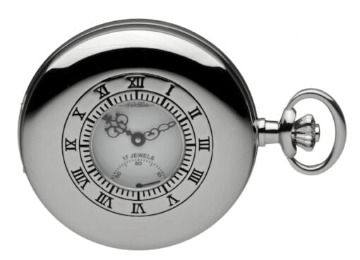 Chrome Plated Half Hunter Mechanical Pocket Watch by Jean Pierre - Image 2