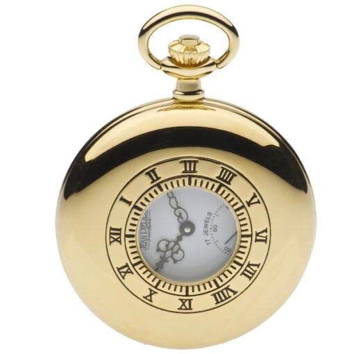 Gold Plated Half Hunter Mechanical Pocket Watch by Jean Pierre - Image 3