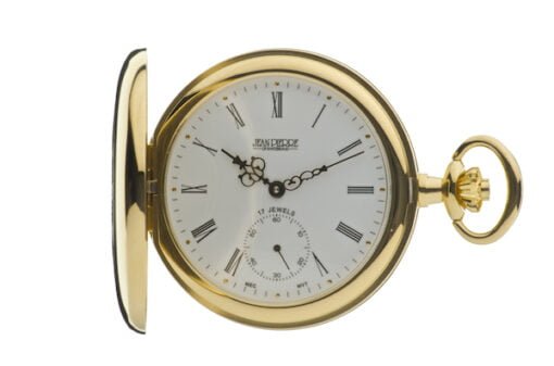 Gold Plated Half Hunter Mechanical Pocket Watch by Jean Pierre