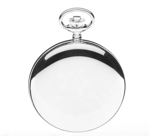 Sterling Silver Full Hunter Mechanical Pocket Watch by Jean Pierre - Image 3