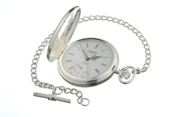 Sterling Silver Full Hunter Mechanical Pocket Watch by Jean Pierre - Image 2