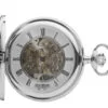 Sterling Silver Skeleton Half Hunter Pocket Watch by Jean Pierre
