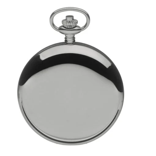 Chrome Plated Skeleton Twin Lidded Mechanical Pocket Watch by Jean Pierre - Image 3