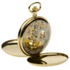 Gold Plated Skeleton Twin Lidded Mechanical Pocket Watch by Jean Pierre