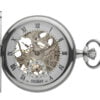 Chrome Plated Half Hunter Skeleton Mechanical Pocket Watch by Jean Pierre