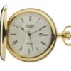 Gold Plated Quartz Calendar Full Hunter Pocket Watch by Jean Pierre