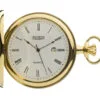 Gold Plated Quartz Calendar Full Hunter Pocket Watch by Jean Pierre