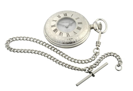 Chrome Plated Mechanical Half Hunter Pocket Watch by Jean Pierre - Image 2