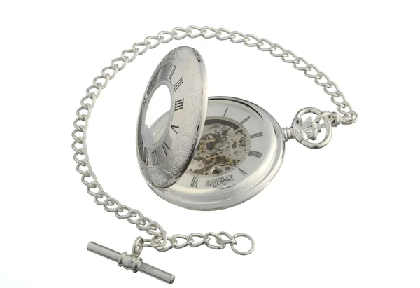 Sterling Silver Skeleton Half Hunter Pocket Watch by Jean Pierre - Image 2