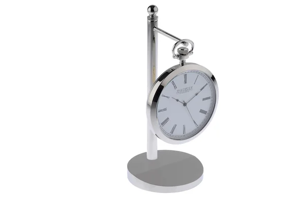 Jean Pierre Chrome Desk Clock and Stand