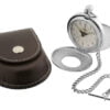 Chrome Plated Quartz Alarm Twin Lidded Pocket Watch by Jean Pierre