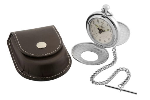 Chrome Plated Quartz Alarm Twin Lidded Pocket Watch by Jean Pierre