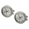 Jean Pierre Chrome Silver Dial Watch Cufflinks