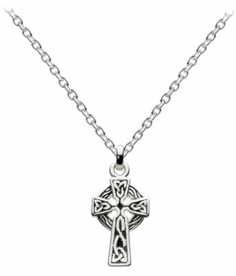 celtic cross on a silver chain