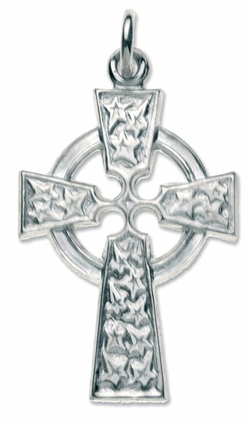 Sterling Silver Large Embossed Celtic Cross