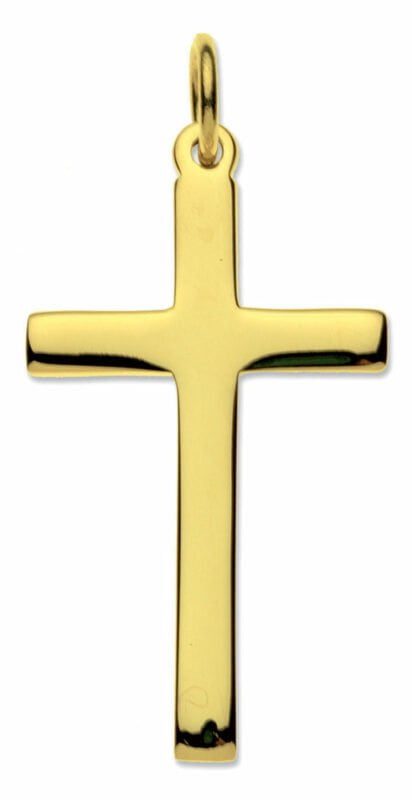 yellow gold latin cross pendant