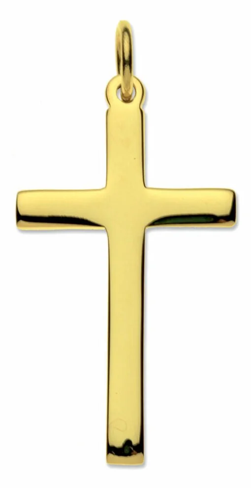 yellow gold latin cross pendant