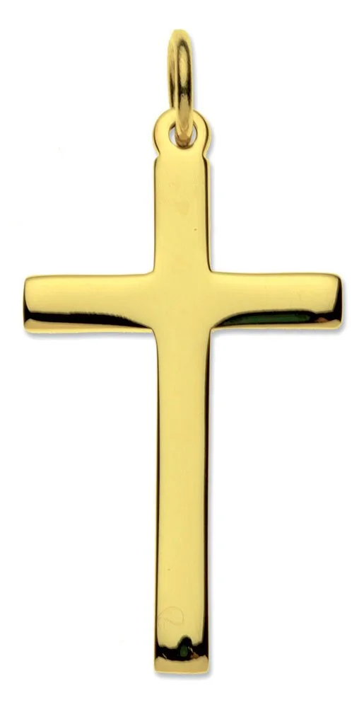 yellow gold latin cross pendant