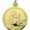 9ct Yellow Gold Medium Round St Christopher Pendant
