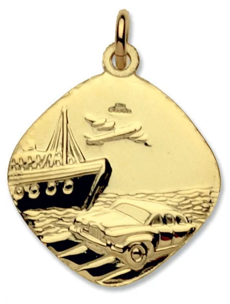 9ct Yellow Gold Square Reversible Medium St Christopher Pendant - Image 2