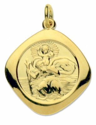 9ct Yellow Gold Large Reversible St Christopher Pendant