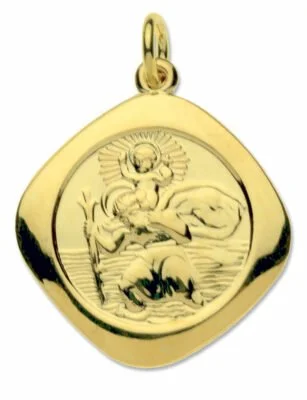 9ct Yellow Gold Large Reversible St Christopher Pendant