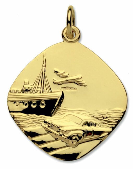 9ct Yellow Gold Large Reversible St Christopher Pendant - Image 2