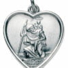 Sterling Silver Heart St Christopher Pendant