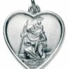 Sterling Silver Heart St Christopher Pendant