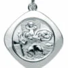 Sterling Silver Square Reversible Large St Christopher Pendant