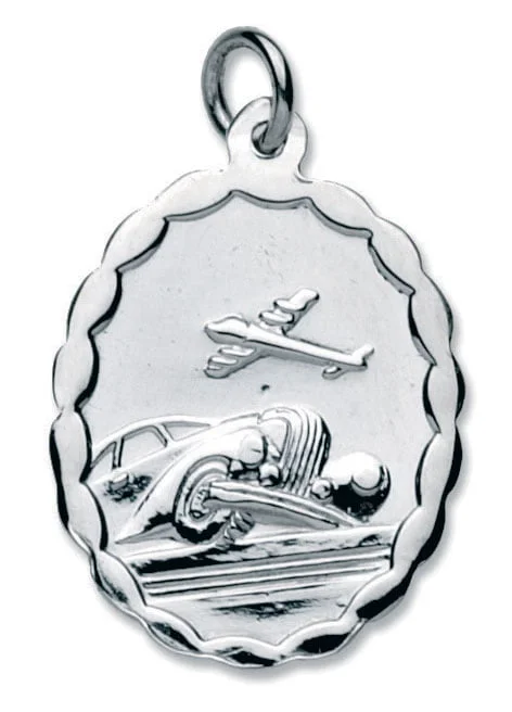 Sterling Silver Oval Reversible St Christopher Pendant - Image 2