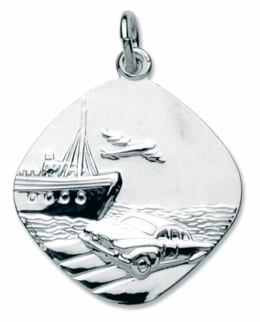 Sterling Silver Square Reversible Large St Christopher Pendant - Image 2