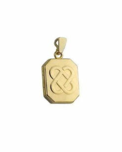 Curteis 9ct Yellow Gold Embossed Celtic Knot Rectangular Locket