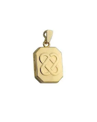 Curteis 9ct Yellow Gold Embossed Celtic Knot Rectangular Locket