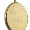9ct Yellow Gold Large Fully Engraved Oval Locket