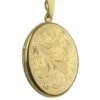 9ct Yellow Gold Midi Full Engraved Oval Locket